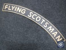 A cast metal plaque "The Flying Scotsman"