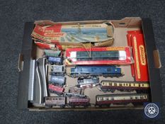 A box of Hornby Railways OO gauge ferry van, assorted rolling stock,