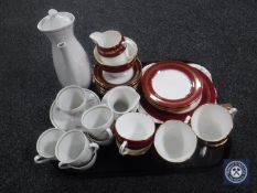 A tray of twenty-one pieces of Royal Grafton tea china and fifteen piece Swedish coffee set
