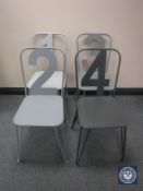 Four metal French style cafe chairs,