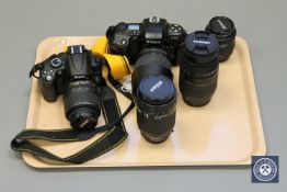 Two Nikon cameras - D5000 and AF F-601,