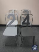 Four metal French style cafe chairs,