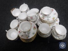 A tray of Royal Vale floral tea service,