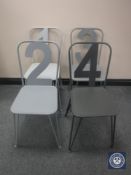 Four metal French style cafe chairs,