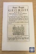 A George II Act of Parliament dated 1725 relating to Biggleswade, Alconberry, Huntingdon,