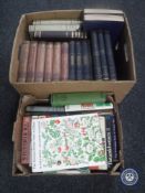 Two boxes of books relating to engineering, wildlife,