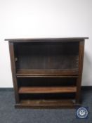 A set of oak open bookshelves