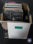 A box of LP records including rock, Randy Newman, Dr Hook, Leonard Cohen,
