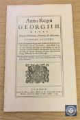 A George II Act of Parliament dated 1749 relating to Fenton etc