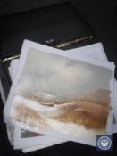 Four leather artist's folios containing oil paintings
