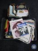 A box and a crate of sheet music and books,
