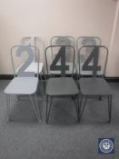 Four metal French style cafe chairs,