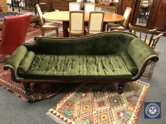 A Victorian mahogany chaise longue,