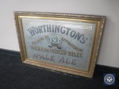A gilt framed pub advertising mirror "Worthingtons Pale Ale"