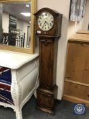 A Chapmans Siesta oak granddaughter clock with key,