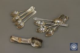 Silver to include a set of six teaspoons, part set of eleven teaspoons,