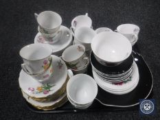A nineteen-piece Queen Anne china tea service and two further part tea services
