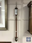A mahogany and brass mounted stick barometer by Dove Bazeley,
