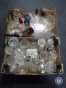 Two boxes of assorted glass ware