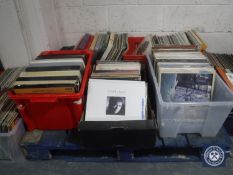 Nine boxes and crates containing assorted LP records and LP box sets : classical and easy listening