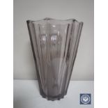 A purple studio glass vase,