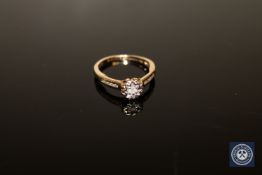 A 9ct gold solitaire diamond ring,