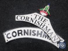 Two cast metal plaques - The Cornishman