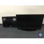 A Toshiba 32" LCD TV with remote together with a Samsung 23" LCD TV with remote (no table stand)