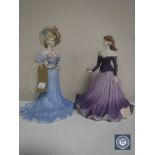 Two Coalport Age of Elegance figures, Summer Love and Mandarin Crescent,