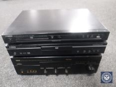 A Yamaha Natural Sound DVD player model DVDS661 together with a another model DVDS540 and a Yamaha
