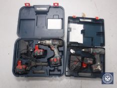 A cased Bosch 14V electric drill together with one other