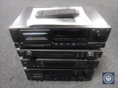 Four Technics hifi separates including a stereo cassette deck RS-BX606,