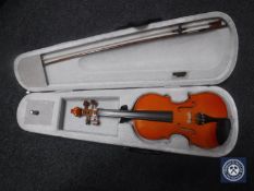 A Stentor 3/4 size violin in case with bow