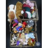 Four boxes containing a quantity of assorted teddy bears