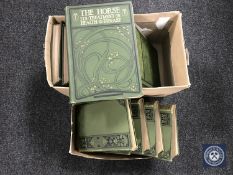 Two boxes containing books; Nine volumes of 'The Horse, Its Treatment in Health and Disease',