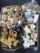 Four boxes of assorted teddy bears
