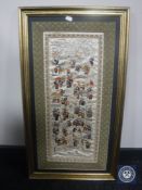 A gilt framed Chinese silkwork panel