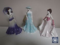 Three figures to include; A Royal Worcester Figure of the Year 1997 Serena,