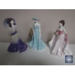 Three figures to include; A Royal Worcester Figure of the Year 1997 Serena,