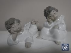 Two Lladro figures of angels