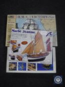 Three boxed ship modelling kits including HMS Victory,