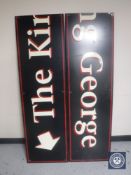 A two-piece pub sign, The King George,