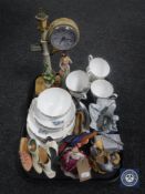 A tray containing seventeen pieces of Royal Stafford bone china, Coalport figure Kimberley (a/f),