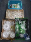 Four boxes of assorted glass ware