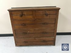 An Edwardian mahogany five drawer chest