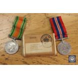 A Second World War pair comprising War Medal and Defence Medal, unnamed as issued,