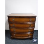 A mahogany bow fronted four drawer chest