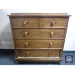 A Victorian mahogany five drawer chest