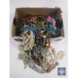 A large box of costume jewellery