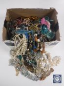 A large box of costume jewellery